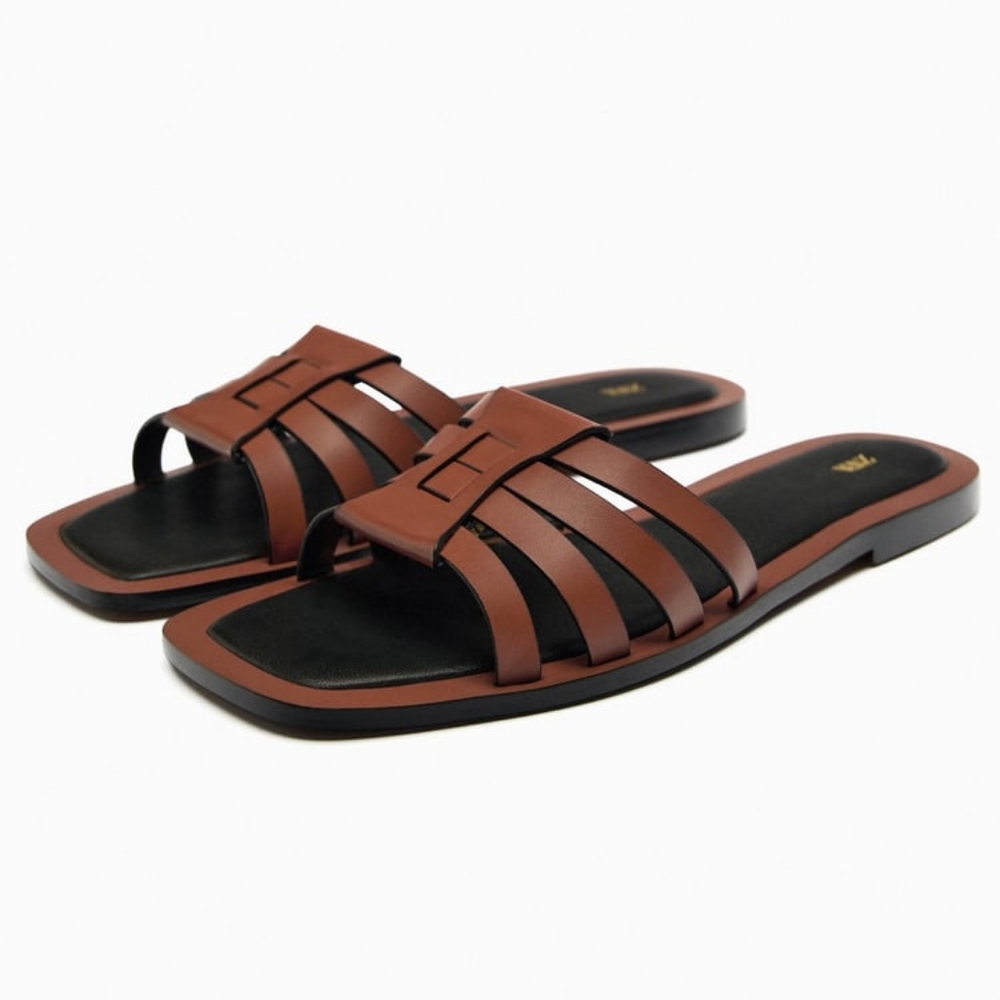 Zara Limited Edition Leather Fisherman Sandals